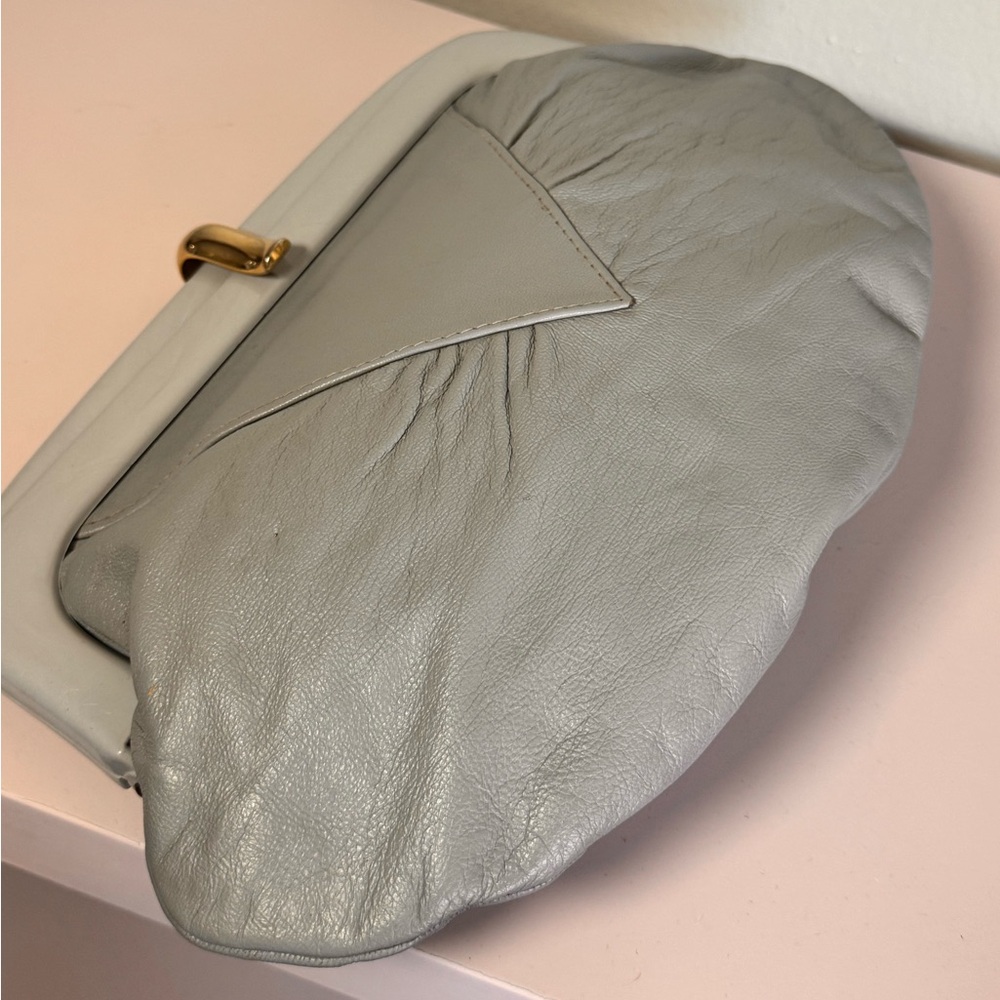 Vintage Large Italian Leather Clutch - Picture 7 of 10